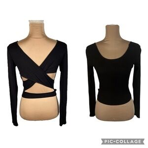 True Religion 🖤 Elegant Black‎ Cutout Back Top